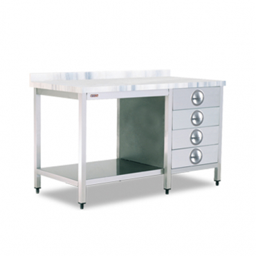 WORKBENCH WITH MARBLE TOP (With Base Shelf - With Block Drawer)