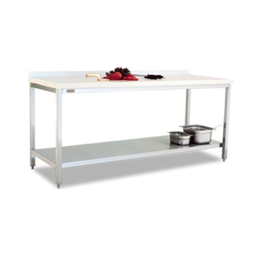 BENCH WITH POLYETHYLENE TABLE (WITH FLOOR SHELF)
